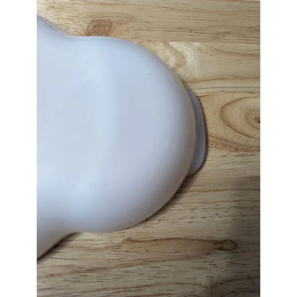 Fire King Milk Glass Divided relish tray gold‎ tone hobnail rim 11x8 inch